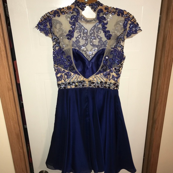 Blue Sherri Hill Dress - Picture 2 of 2